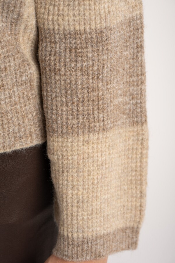 Sweater Rayado Beige Melange