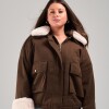 Campera dama c/piel slowly Brown