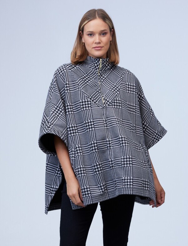 Poncho Zip NEGRO/BLANCO