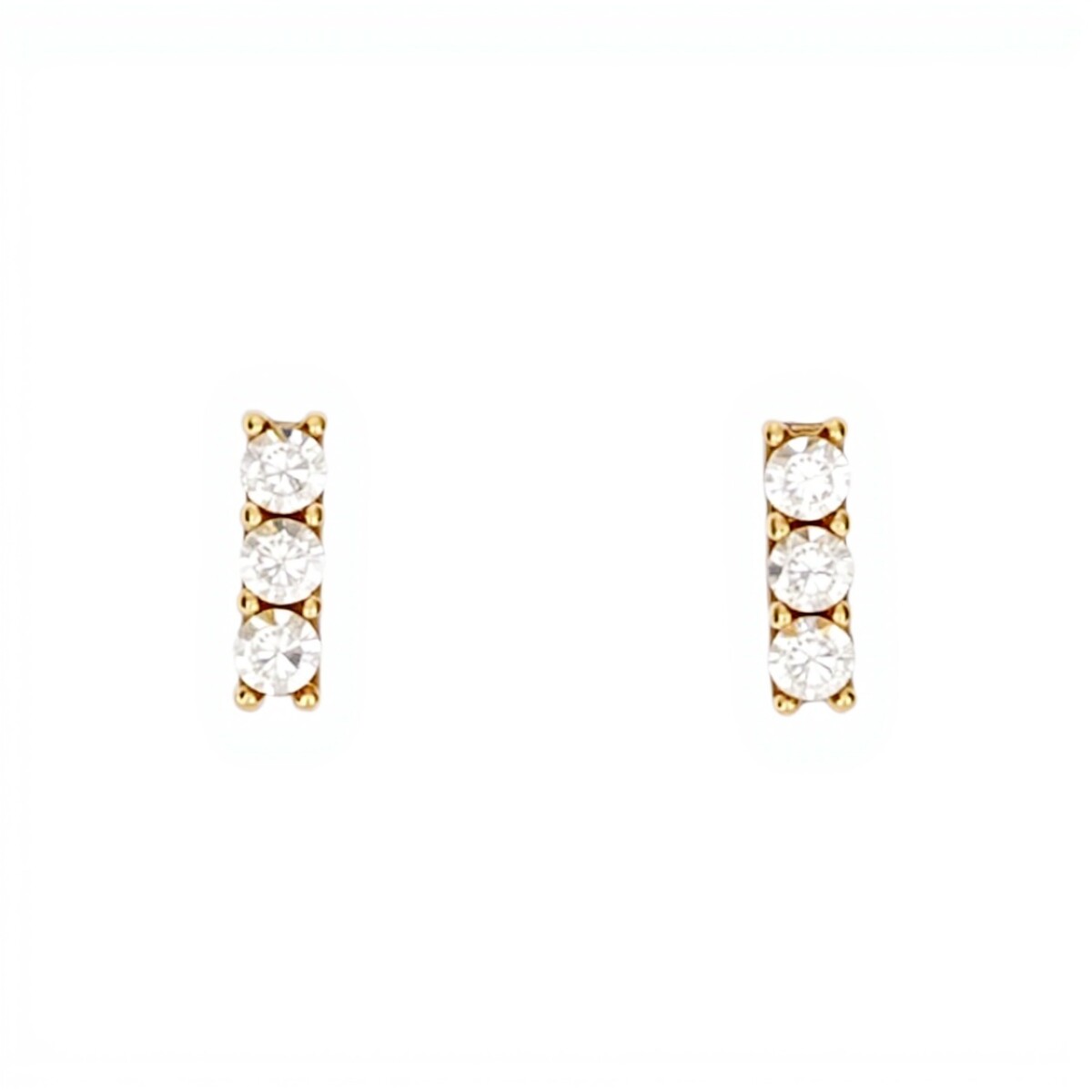 Caravanas Trinity de oro- Oro bajo - Zirconia- CA8057 - conpiedra 