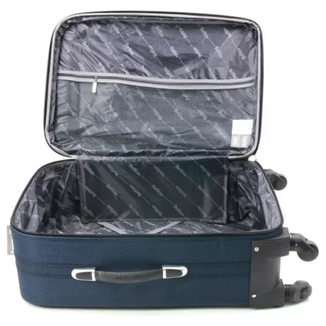 Set 3 valijas Berlina de arrastre en tela semi-rígidas con ruedas en línea, tranca y manija telescópica Azul