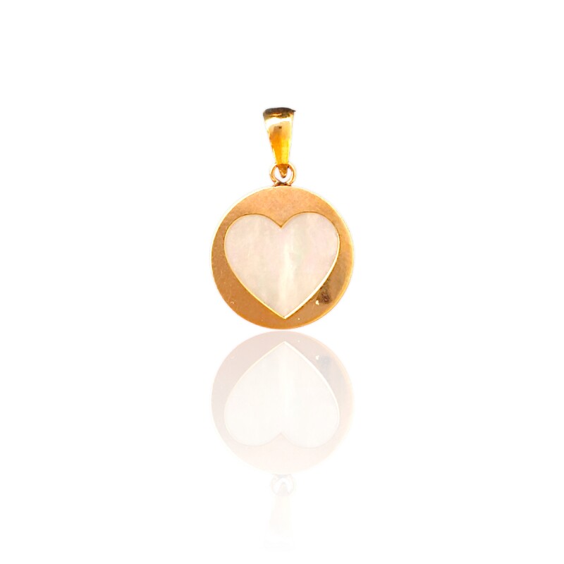 Dije Corazón-Oro bajo-Piedra Nácar-CP8570 Conpiedra
