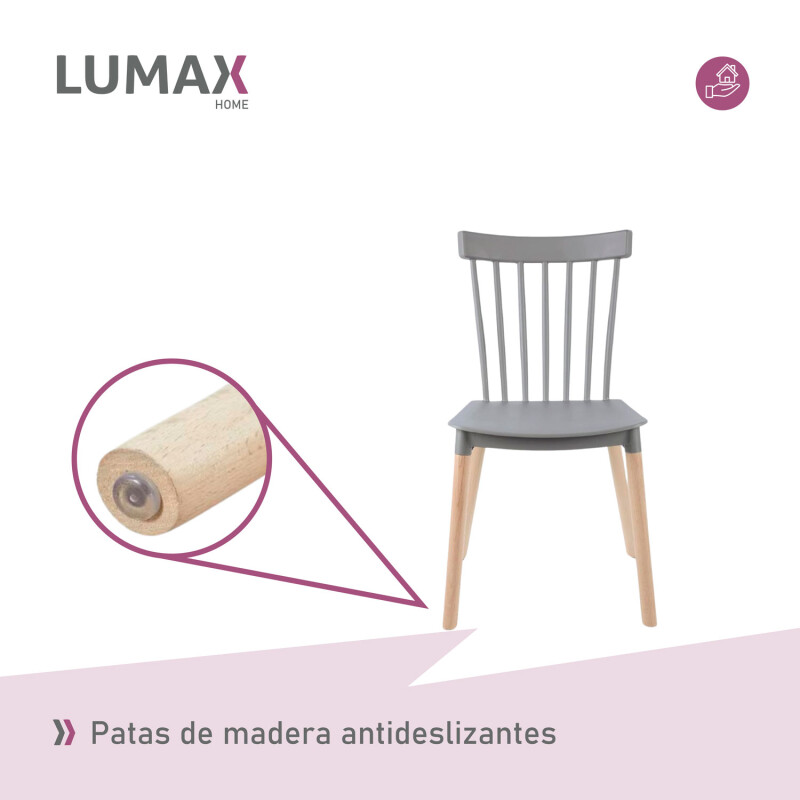 Silla Lizzy Lumax de comedor resistente Gris