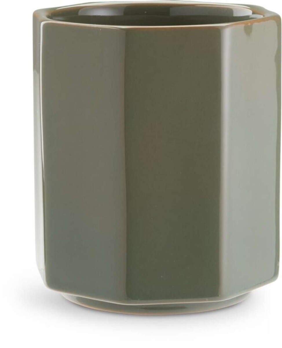 Maceta LUCAS Ø14xH16cm verde oscuro - Verde oscuro 