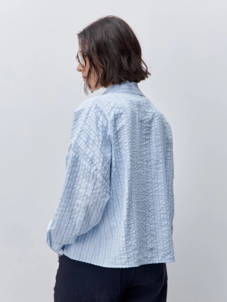 CAMISA D.CASSIN PAD CELESTE