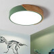 Luminaria Luz Fria Plafon Led Diám 30cm Metal Y Madera Verde
