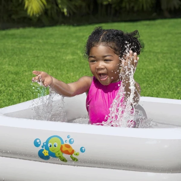 Bañera Bebé Bestway Mini Piscina Inflable Cuadrada Pileta Variante Color Blanco