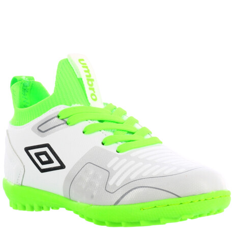 Championes de Hombre Umbro Futbol 5 Flash TF Blanco - Verde - Negro