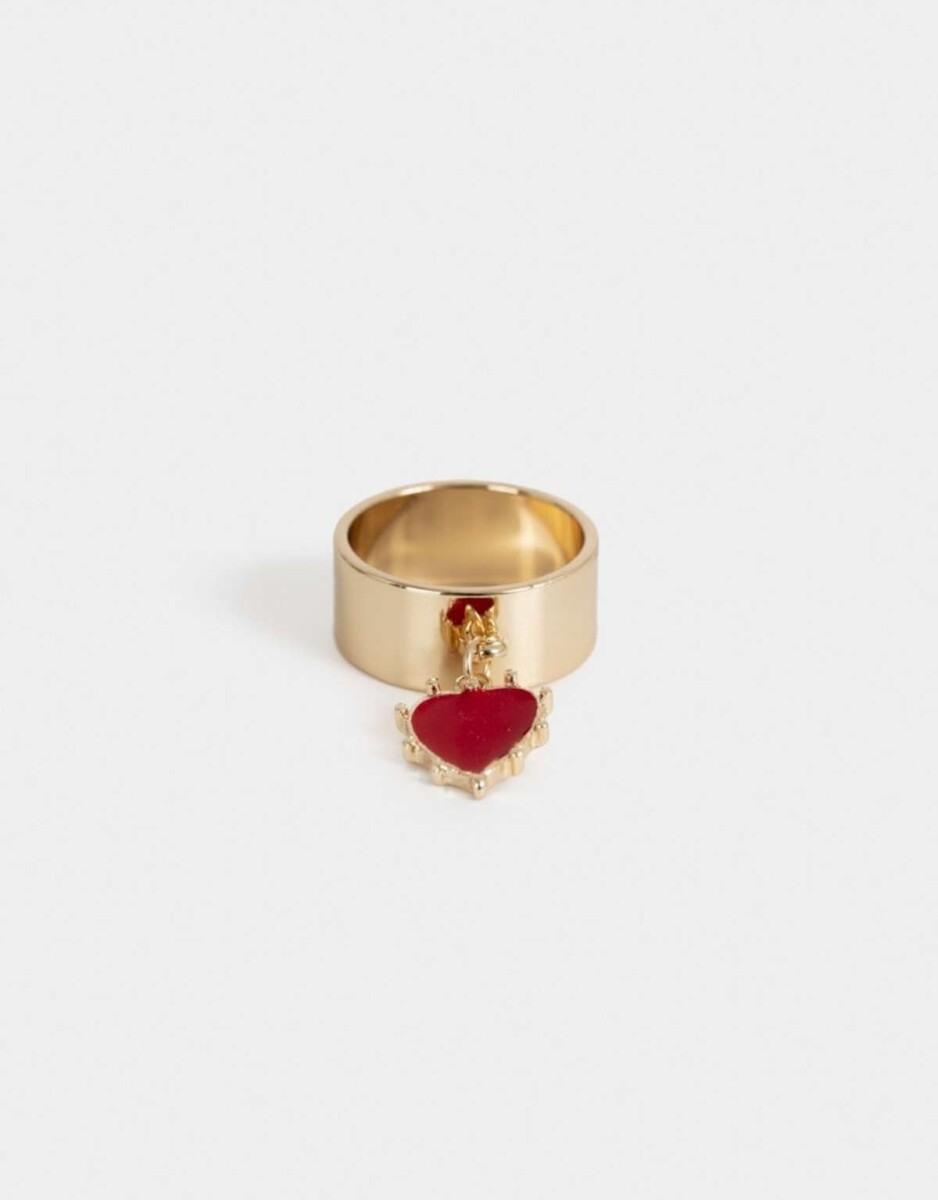 Anillo Con Corazón - Dorado 