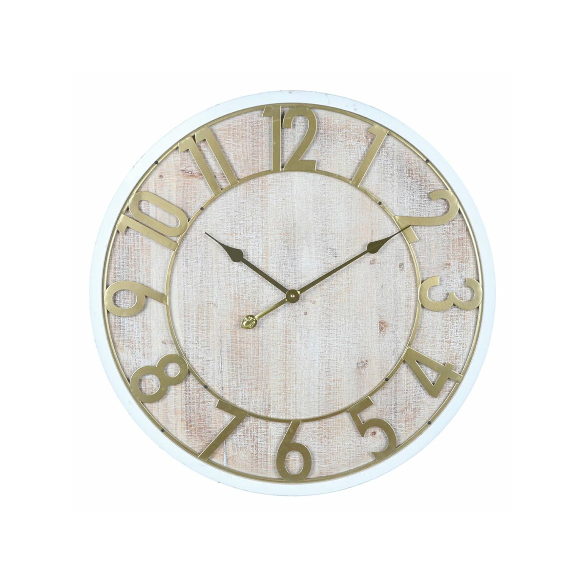 Reloj de Pared MDF Diámetro 68 cm x 4.5 cm - Blanco/Dorado 