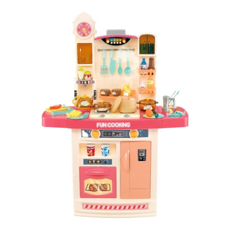 Juego Cocina Infantil Música Luz Agua y Vapor +42 Accesorios Rosa