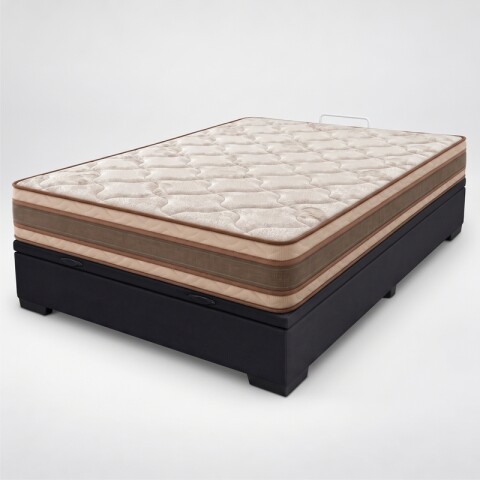 Combo Sommier Base Box Baúl + Colchón EQUILIBRIO 138x188 cm
