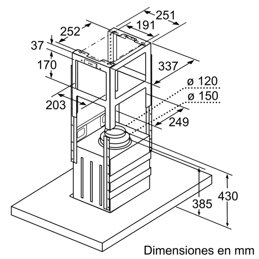 Campana extractora Bosch de 90 cm DWB96BC50 — Barraca Europa