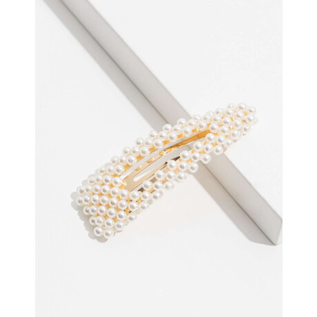 Hebilla Con Perlas Combinacion Bicolor