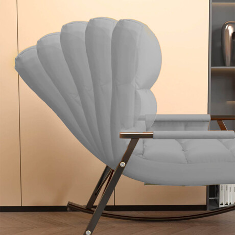 Sillón Reposera Mecedora Respaldo Ajustable Bolsillo Gris