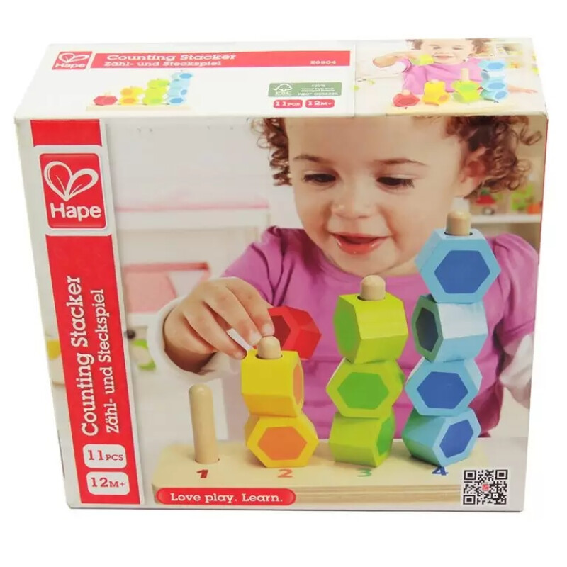 Set de maderas apiladas para contar para niños de Hape Set de maderas apiladas para contar para niños de Hape