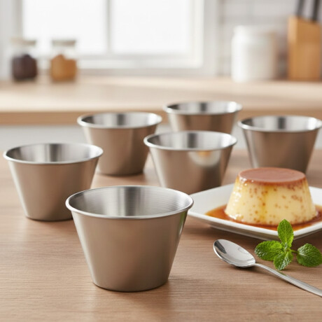 Set x6 Flanera aluminio PLATEADO