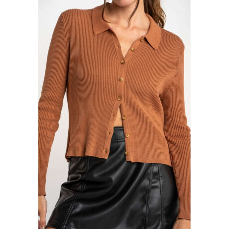 Cardigan Cuello Polo Mocha