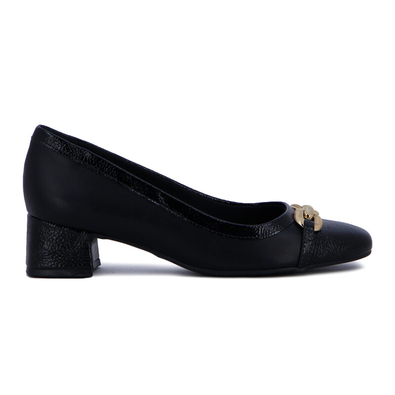 Zapato Comfortflex Taco 4cm Negro