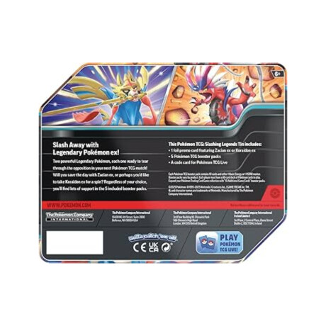 Pokémon Slashing Legends Tin - Zacian EX [Inglés] Pokémon Slashing Legends Tin - Zacian EX [Inglés]