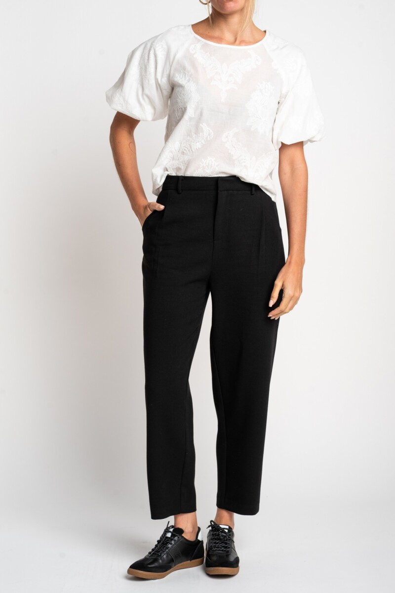 Pantalón Con Pinzas Negro