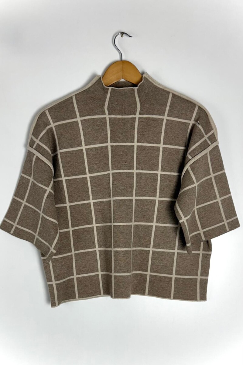 SWEARTER VISCOSA DUST - BEIGE/NEGRO 