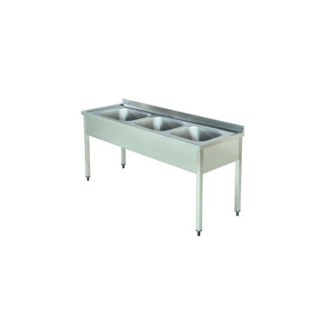 Mesada de Lavado de 3 Piletas de Acero Inoxidable 180 x 70 x 85 cm Mesada de Lavado de 3 Piletas de Acero Inoxidable 180 x 70 x 85 cm