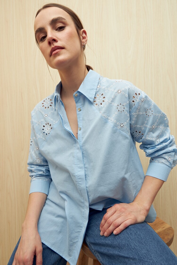 CAMISA NULANA Celeste Cielo