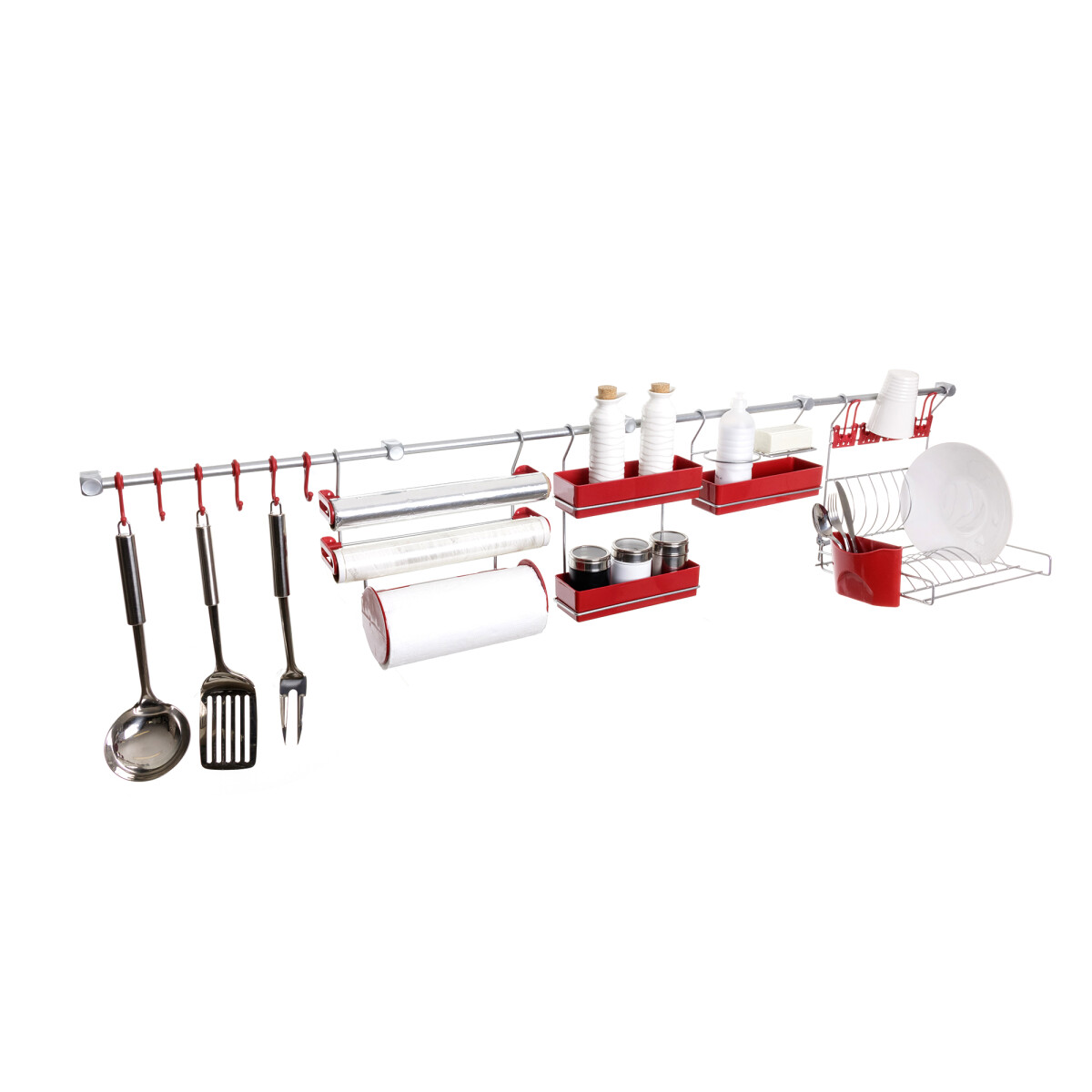 SET COCINA ESCURRIDOR AEREO METALTRU BARRA COLGANTE PREMIUM 