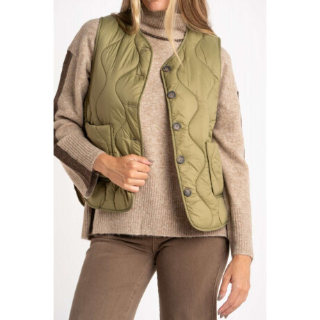 Chaleco Capitoneado Reversible Oliva
