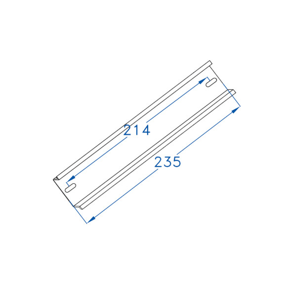 Riel omega din para 12 módulos, 23cm de largo GR7314