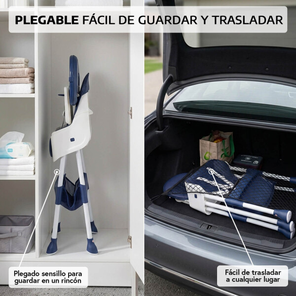 Silla De Bebe Para Comer Plegable Asiento 2 En 1 Arnes Cinturon Seguridad 3 Puntos Imback Color Azul Silla De Bebe Para Comer Plegable Asiento 2 En 1 Arnes Cinturon Seguridad 3 Puntos Imback Color Azul