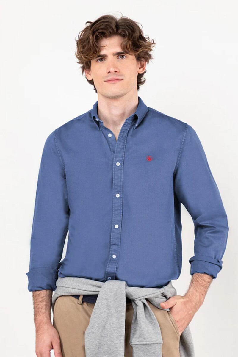 Camisa Garment Dyed El Ganso Azul Klain