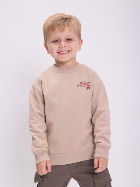 Buzo deportivo estampado Beige