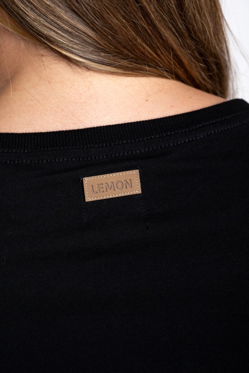 Remera Manga 3/4 Algodón Elastano Negro