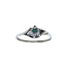 Anillo Flor-Plata 925-Piedra Esmeralda y Zirconia-AN3642 conpiedra