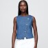 SL ASYM VEST - MED HALWARD MEDIUM WASH