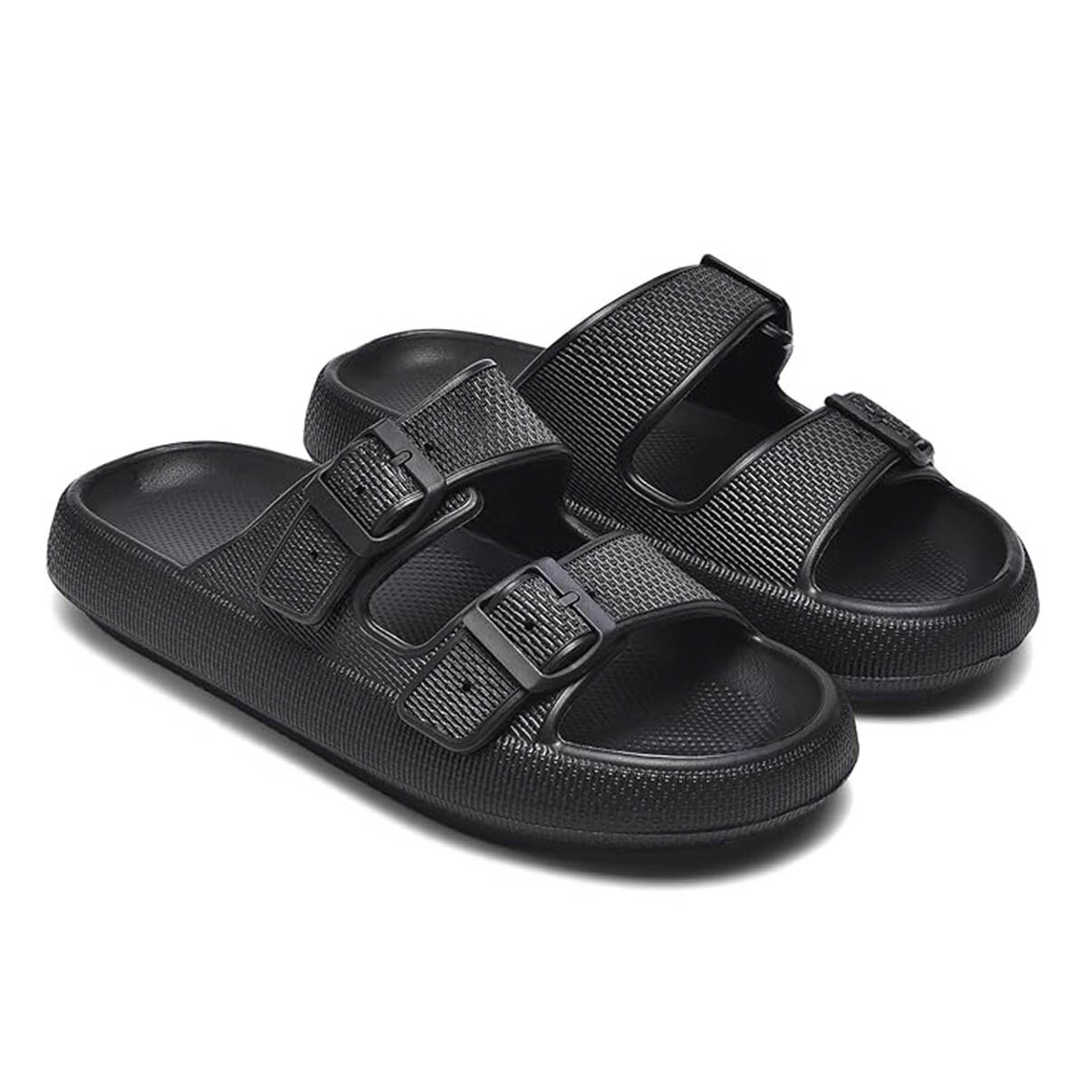 Sandalia Chancleta Hebilla Antideslizante Cómoda - Negro 