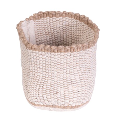 CESTO SMALL YUTE-Y-ALGODON BLANCO ANK-33