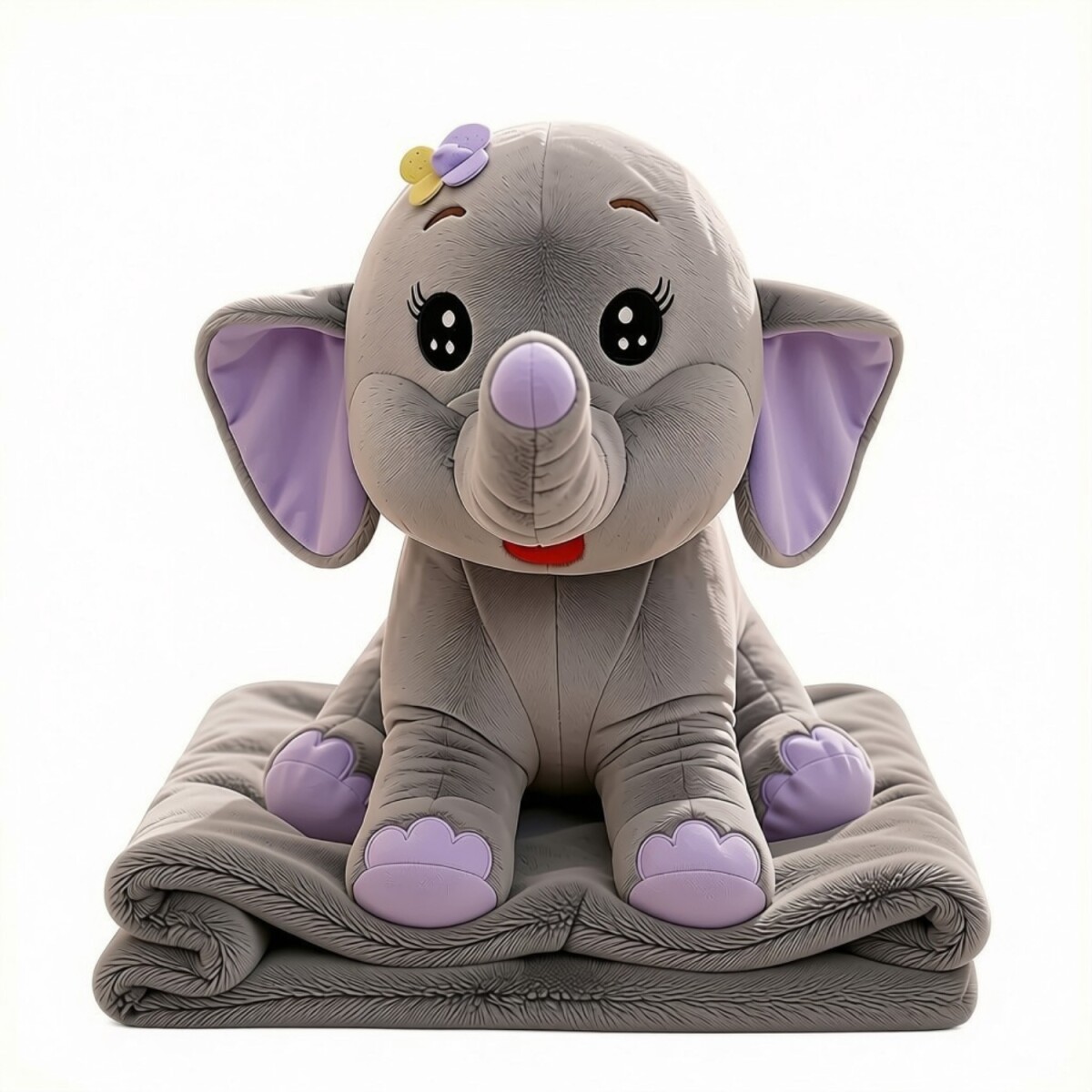 Manta De Apego Peluche C/Frazada 1.60m X 1.00m Inf. - Elefante 