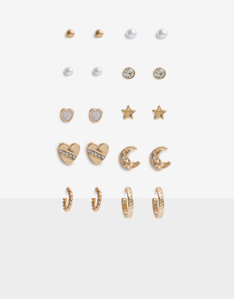 Aros Sets Metal Set 10 Pares De Aros Metal - Dorado
