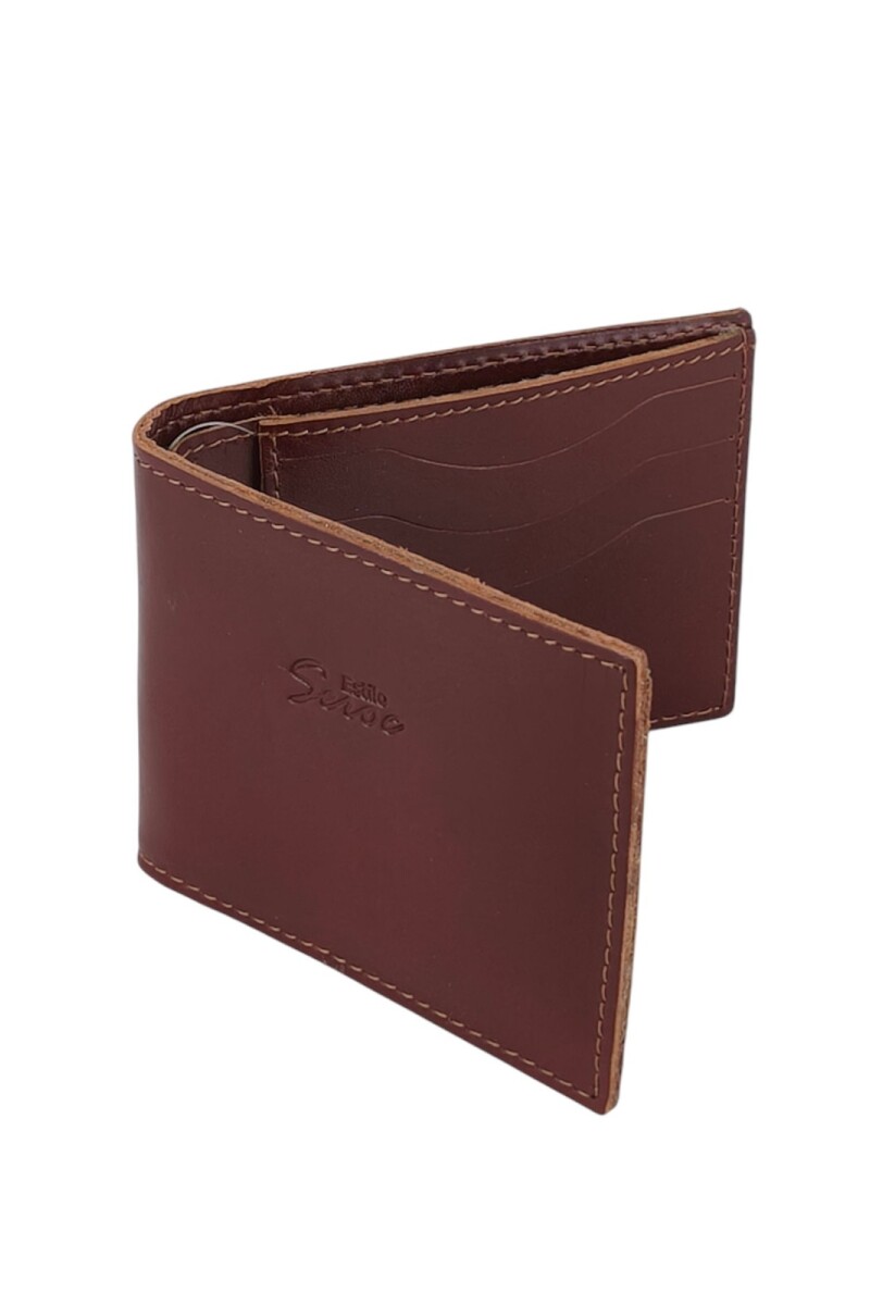 Billetera de cuero al corte Marrón