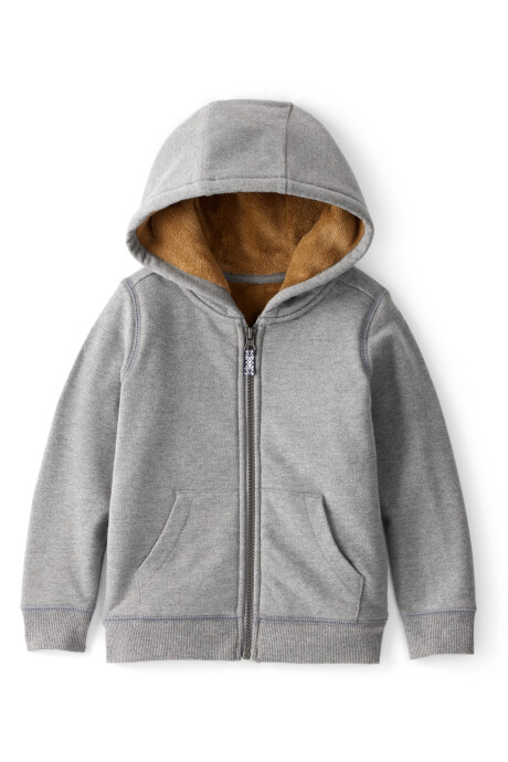 Campera de algodón con forro polar, gris Sin color