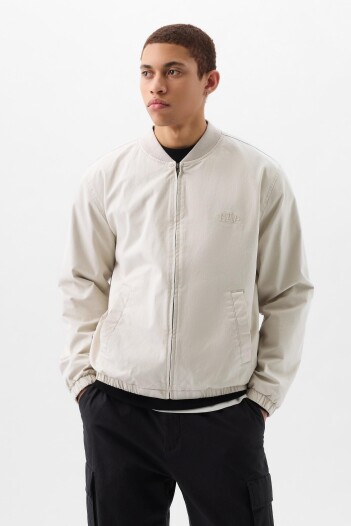 Campera Logo Bomber Hombre Regular Grey