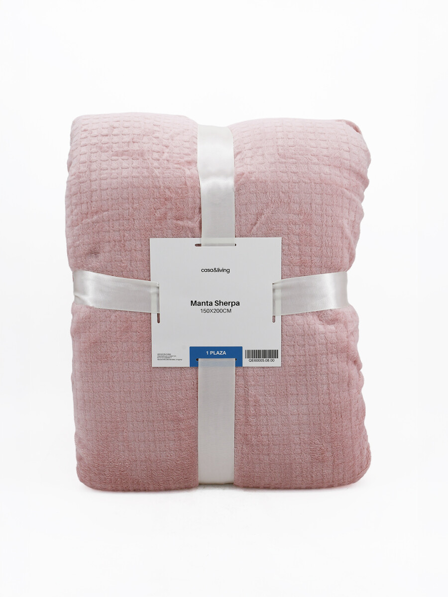 MANTA SHERPA LISA 1 PLAZA - ROSADO 