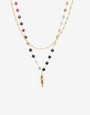 Collares Cortos Piedra Set De Collares Acero Y Piedras - Dorado