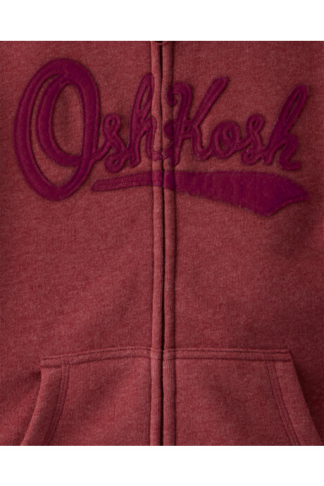 Campera de algodón con felpa, roja Sin color