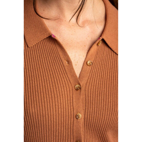 Cardigan Cuello Polo Mocha