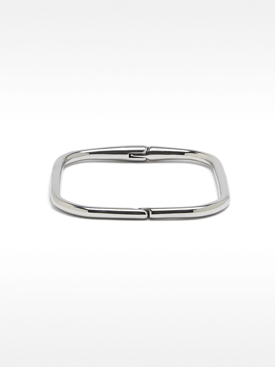 Pulsera Rígida Cuadrada - Acero Inoxidable plateado