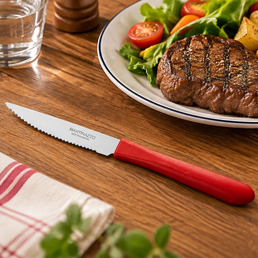 Elegance Rojo Cuchillo carne M.plastico Elegance Rojo Cuchillo carne M.plastico